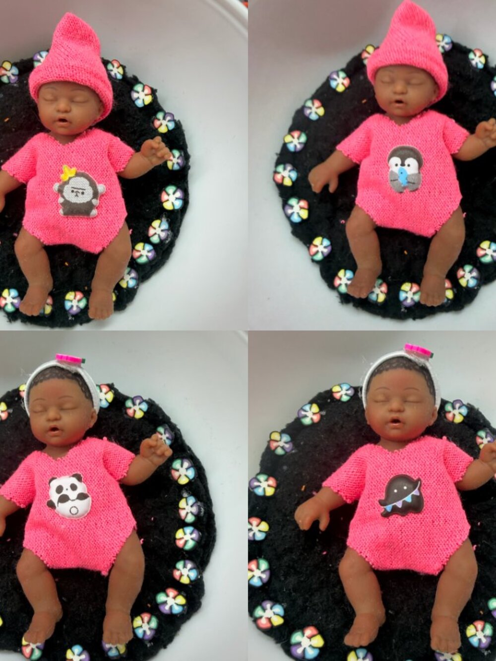 Neon Pink Bodysuit + Cap for Mini Zuru Babies Series